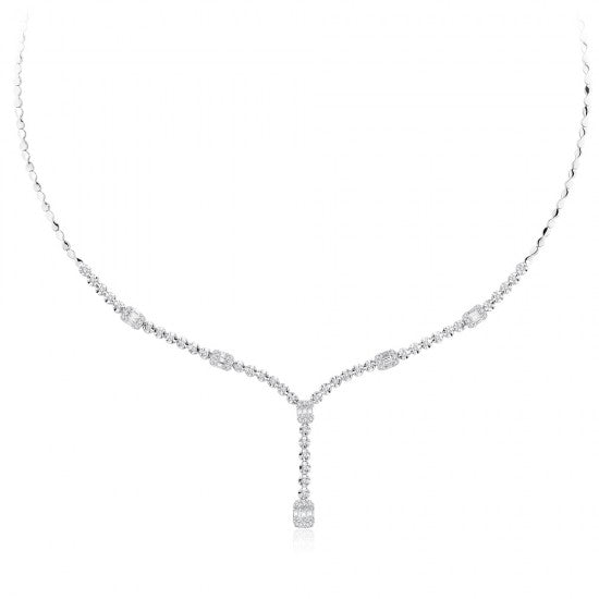 1.40 карата Диамантено колие от бяло злато